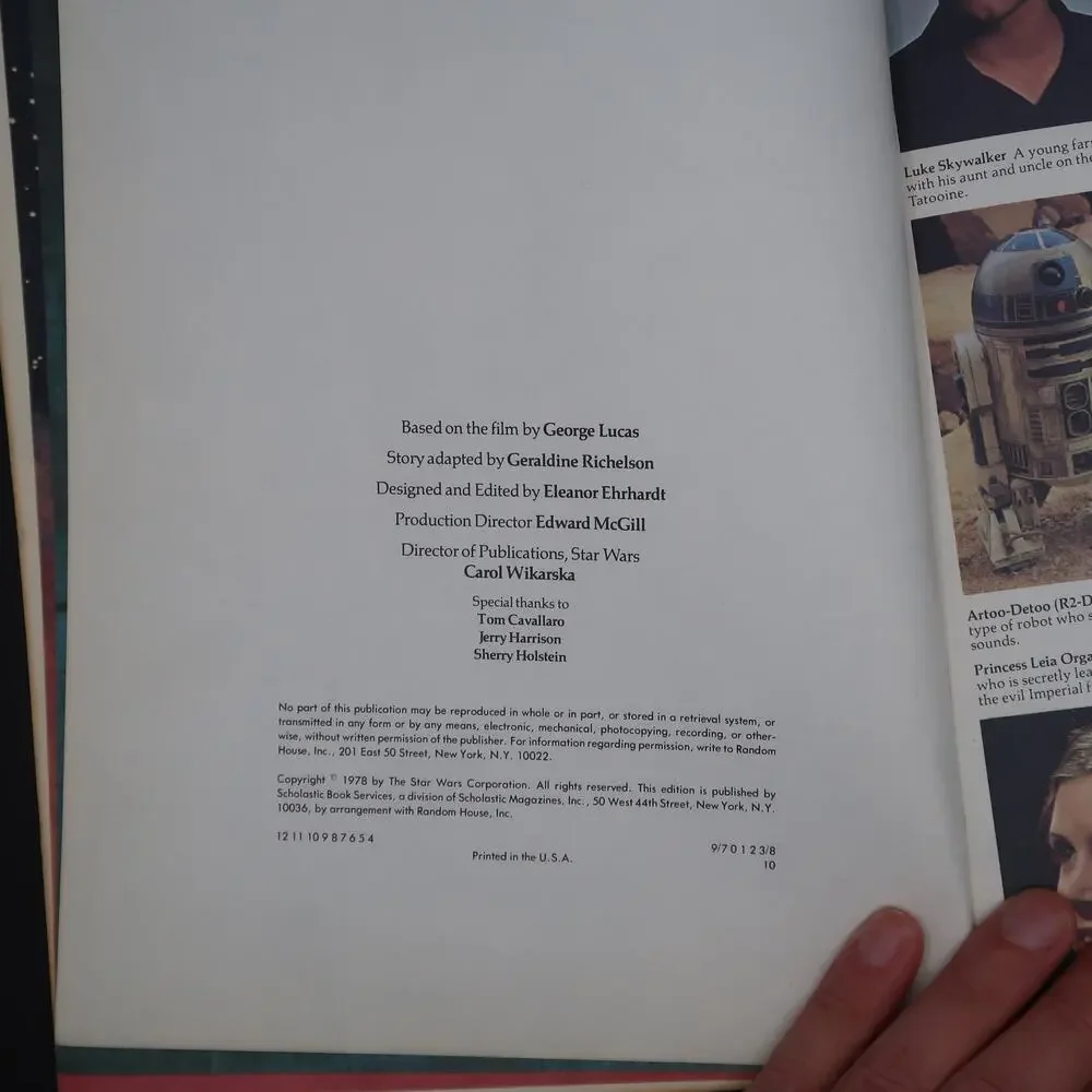 Scholastic Books The Star Wars Storybook 1978 TV 4466 Vintage Childrens Sci Fi